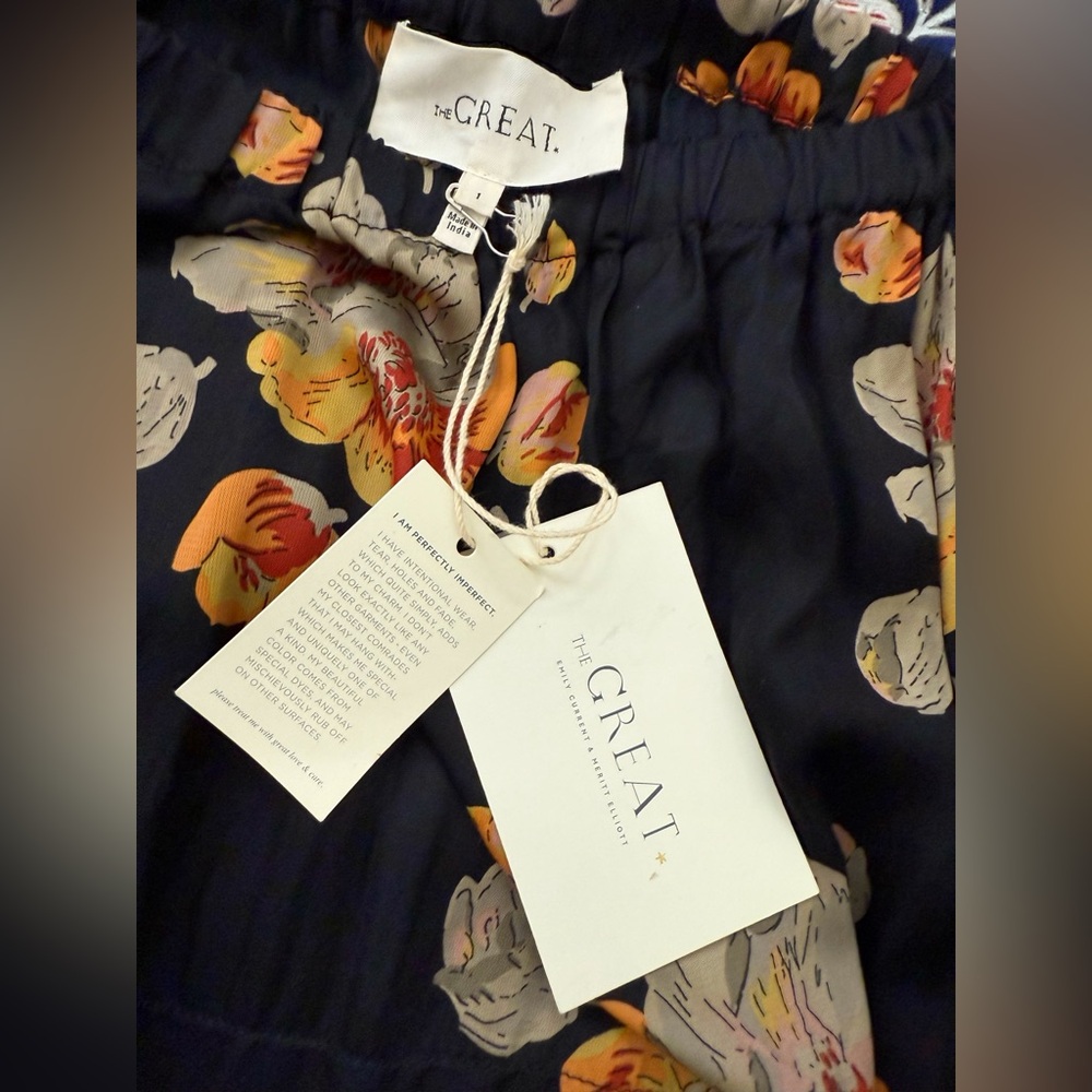 NWT The GREAT. The Frontier Floral Midi Skirt in Black & Light Brown Size S - Picture 14 of 16